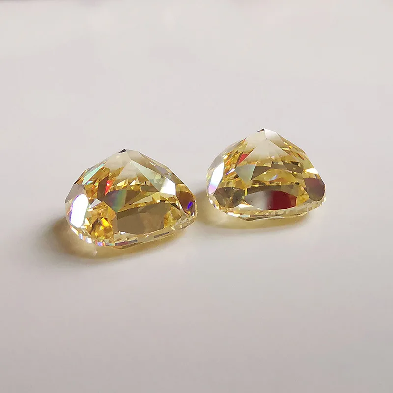FFGems 8A Loose Gemstone Yellow Sona Diamond VVS 3EX Fat Square 10mm Diy Mounting Fine Jewelry Ring For Women Wedding Party Gift