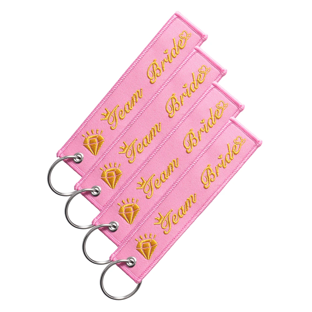 Fashion Team Bride Keychain for Wedding Party Key Fobs Black Gold Key Chains Chaveiro Remove Before Flight New Key Tag (4)