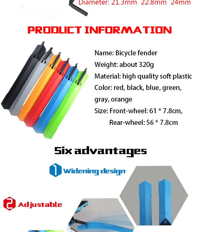 High quality MTB bicycle fender mudguard mountain bike front rear mud guard wing plastic cycling fender parts accessories ass