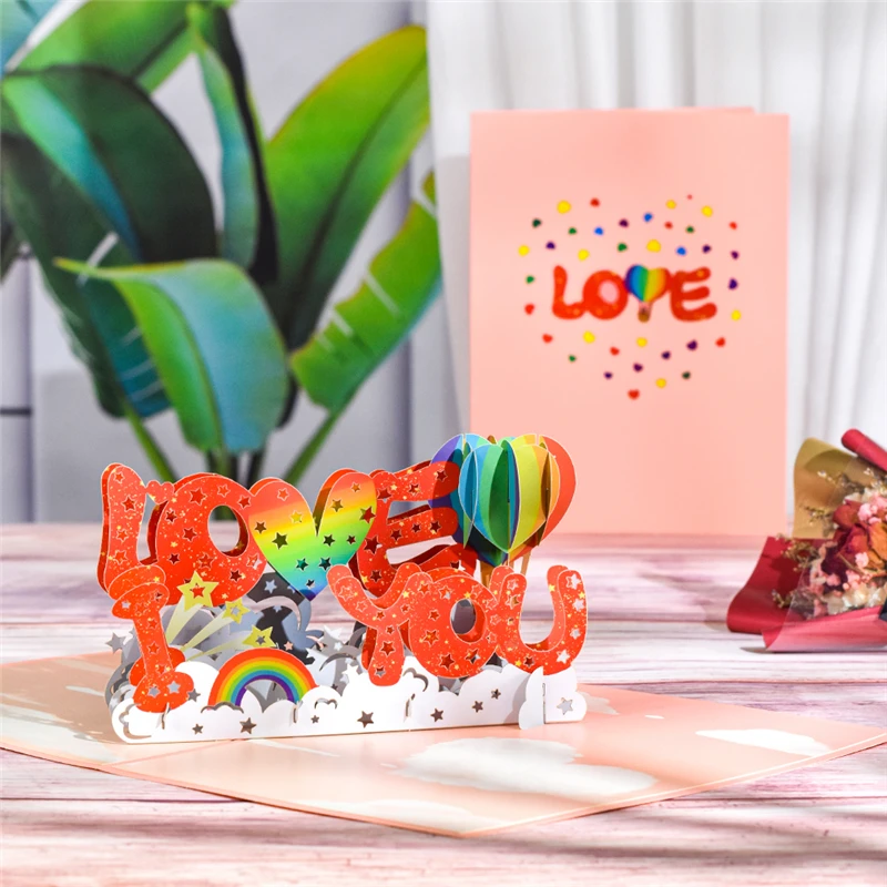 Greeting Cards Pop Up Anniversary Card 3D Handmade Birthday Valentines Day for Couples Wife Women Husband greeting cards