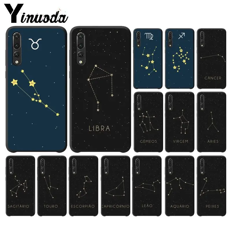 Мягкий чехол Yinuoda из ТПУ с 12 созвездиями зодиака для телефона Huawei P10 plus 20 pro P20 lite mate9