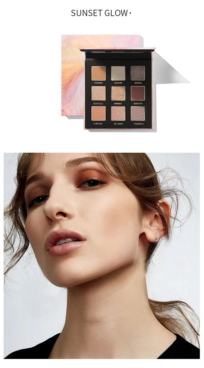 Pudaier 9 цветов матовые блестящие тени для век Pallete Sunset Polar Light Milky Way Serices Профессиональные Тени для век Палитра для глаз