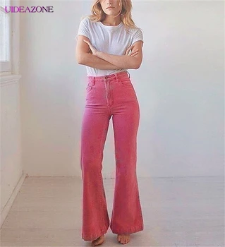 

UIDEAZONE 2019 New Autumn Flare Pants Women Sexy Skinny Pant High Waist Solid Color Trousers Party Bodycon Pants Long OL Pants
