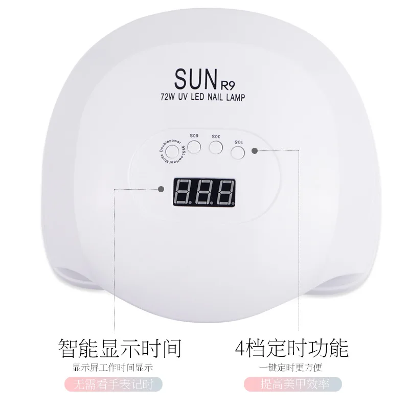 

72W SUN R9 UV LED Lamp 36 PCS LED Nail Dryer For All Gel Polish Dual Power Quick Drying With Auto Sensor Manicure Salon Lamp