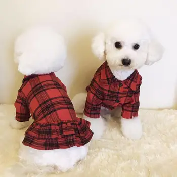 

Free shipping zlovepet dog clothes pet shirt plaid dog dresses small dogs cats poodle yorkshire terrier