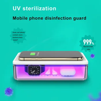 

Portable 15W Wireless Charger Multifunctional Mobile Phone Sterilization UV Sterilizer Disinfection Box Automatic Sterilization