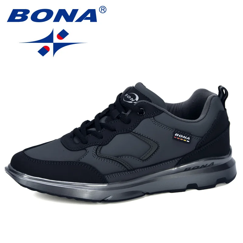 Goede BONA 2019 Nieuwe Designer Mens Casual Schoenen Koe Split Comfortabele Wandelschoenen Man Antislip Wearable Mannen Sneakers Leisure schoeisel