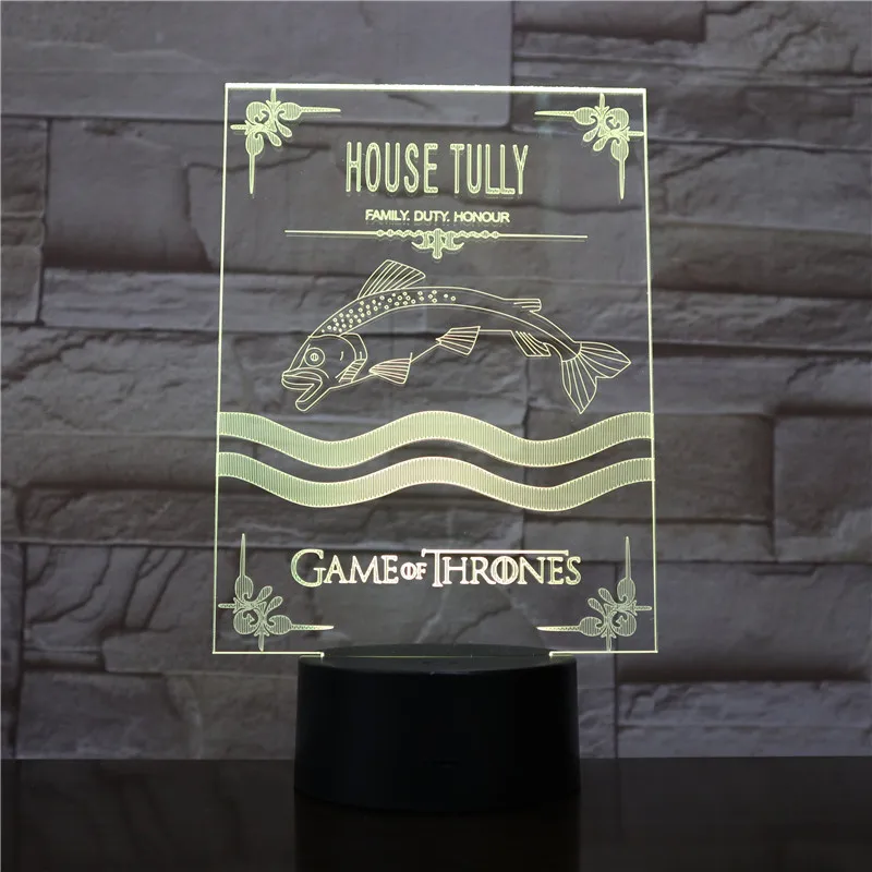 house tully Дом Талли речной детский Ночной светильник светодиодный сенсорный светильник Песнь Льда и Огня декоративная лампа Игра престолов - Испускаемый цвет: house tully