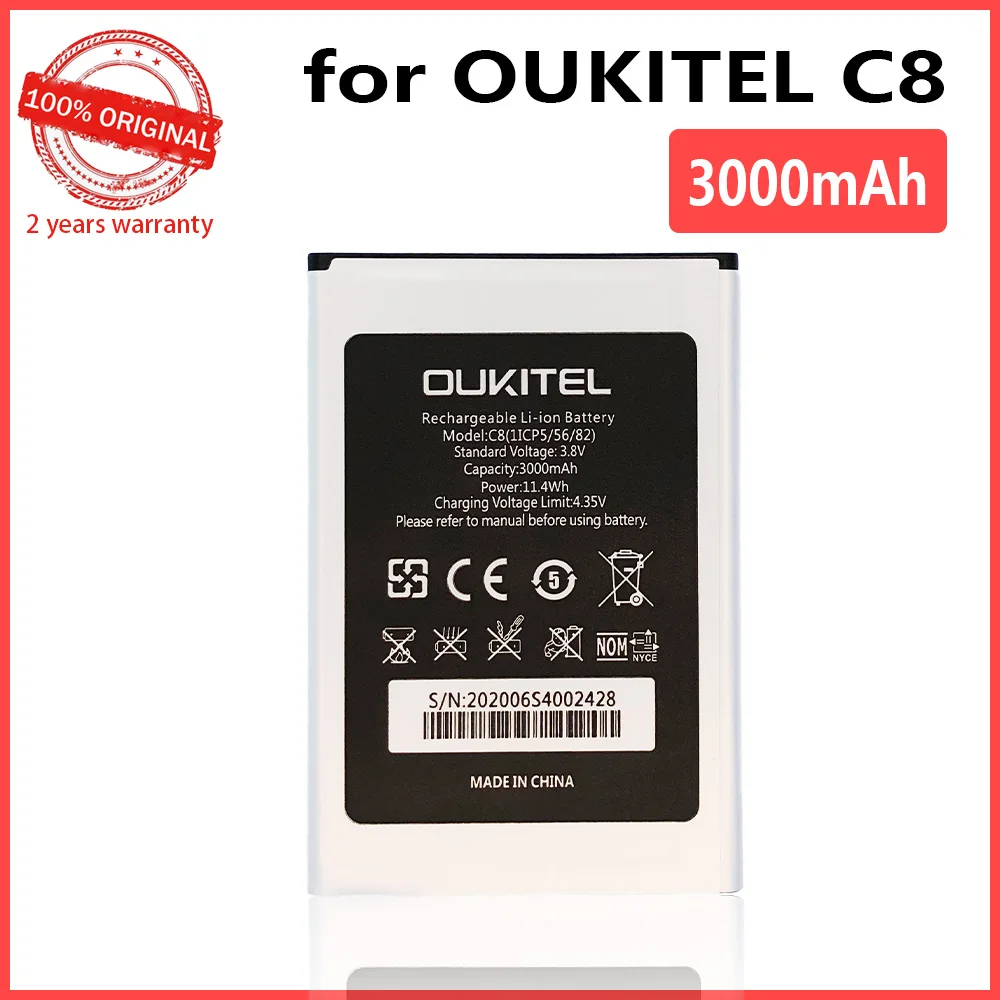 

100% Real 2000mAh C8 battery For Oukitel C8 5.5inch Mobile Phone Replacement Mobile Phone+Tracking number