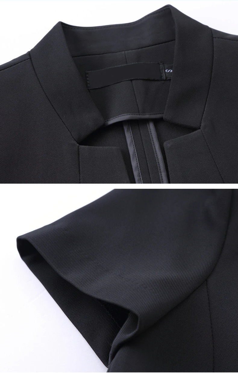 Fashion Short Sleeve Suit Women's Temperament Slim Blazer Skirt Ladies Pants Office Business Interview Blazer-with-skirt-set