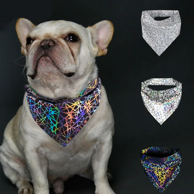 Colorful Fashion font b Pet b font Cats Dogs Reflective Bandana Bibs Scarf Collar Night Safety