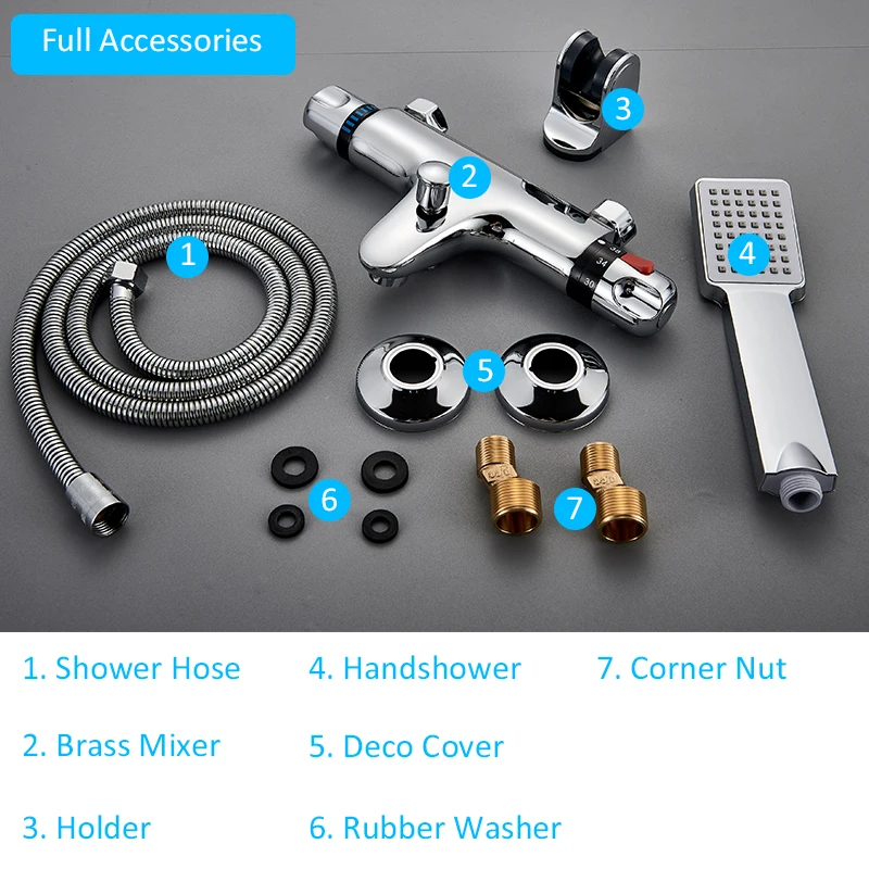 quyanre gappo ru shipping chrome thermostatic shower faucet set bathtub shower mixer dual handles thermostatic mixer tap bath shower kit