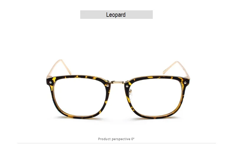 Большие очки, оправа для женщин,, Ретро стиль, близорукость, оправа для очков, прозрачные линзы, оправа для очков, для мужчин, оптическая оправа для очков - Цвет оправы: leopard