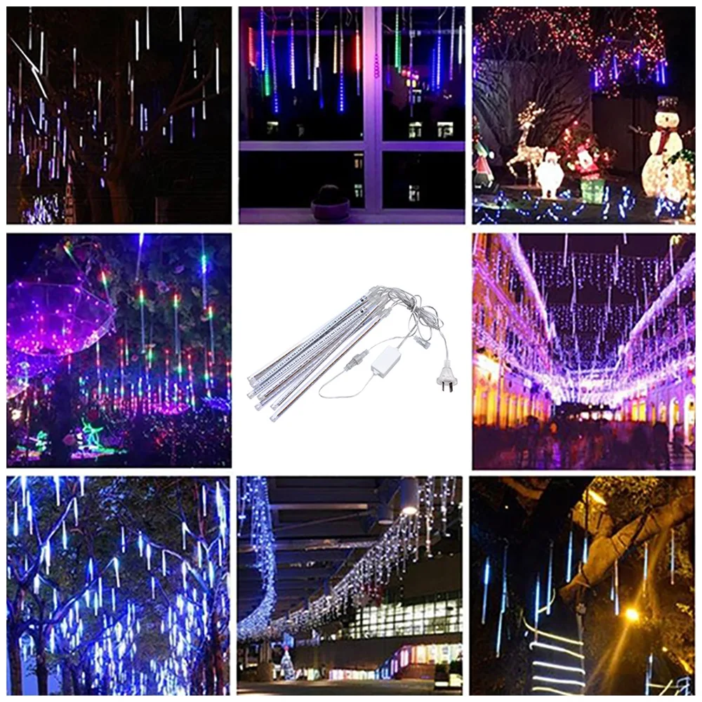 Multi-color Strip Lights Meteor Shower Rain Tubes LED String Christmas Lights Wedding Garden Holiday Decorate Waterproof Light