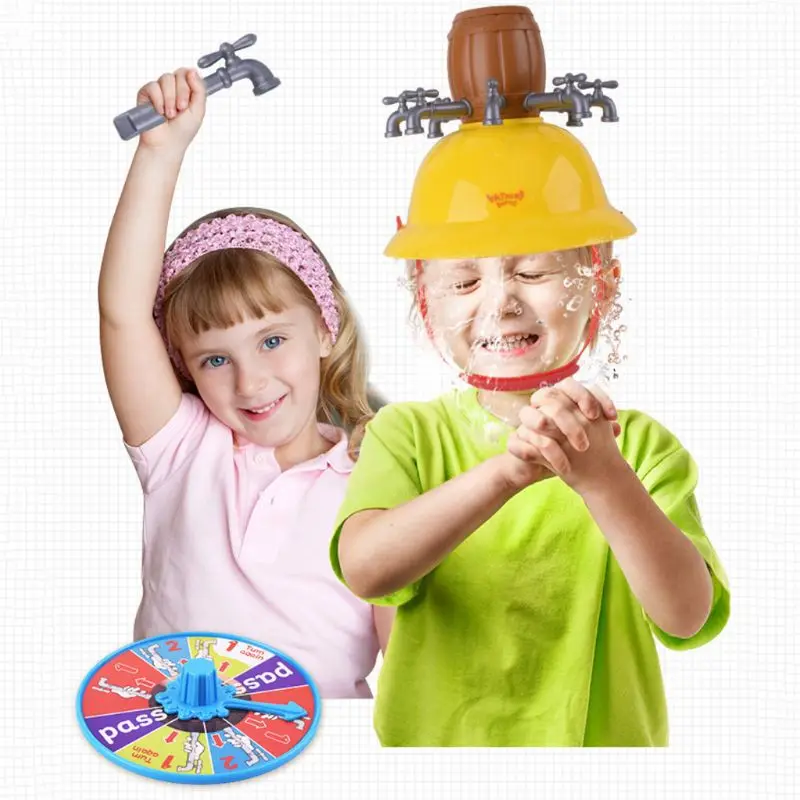 1 компл. Детские игрушки мокрая голова шляпа ведро кран вода рулетка игра Смешные вызов вечерние Дети Новинка трюк игрушка