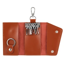 2 шт., мужские кожаные кошельки для ключей, кошелек для ключей на молнии, унисекс, держатели ключей от автомобиля, пряжка, чехол для ключей, ключница, держатель