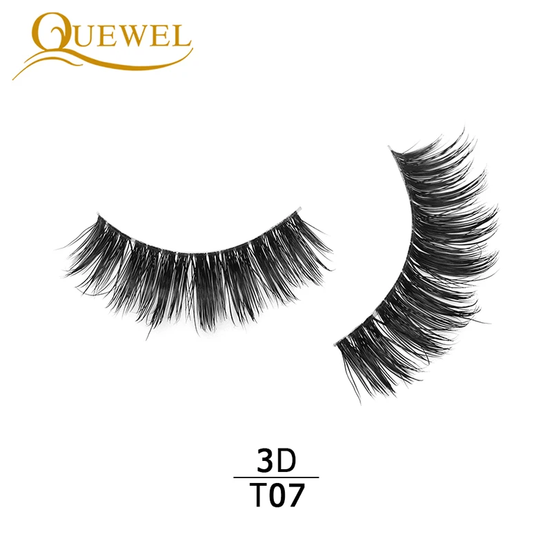 3D-T07 Quewel норковые прозрачные накладные ресницы 3D-T14 прозрачная лента норковые ресницы драматические объемные ресницы натуральный кристалл инструмент для макияжа - Цвет: 3D-T07