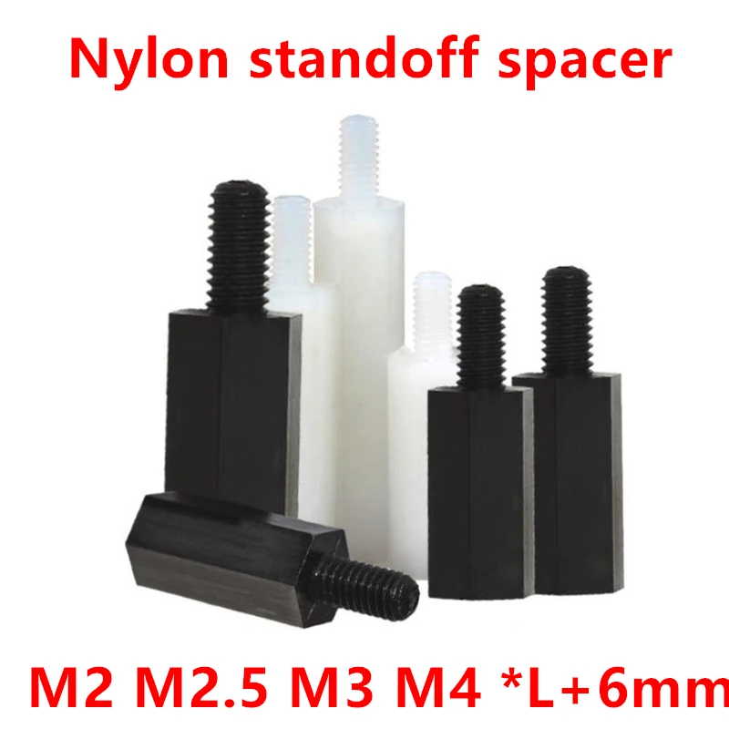 White Nylon Hex Standoff Spacer Female To Male Pillar Column Screws M2