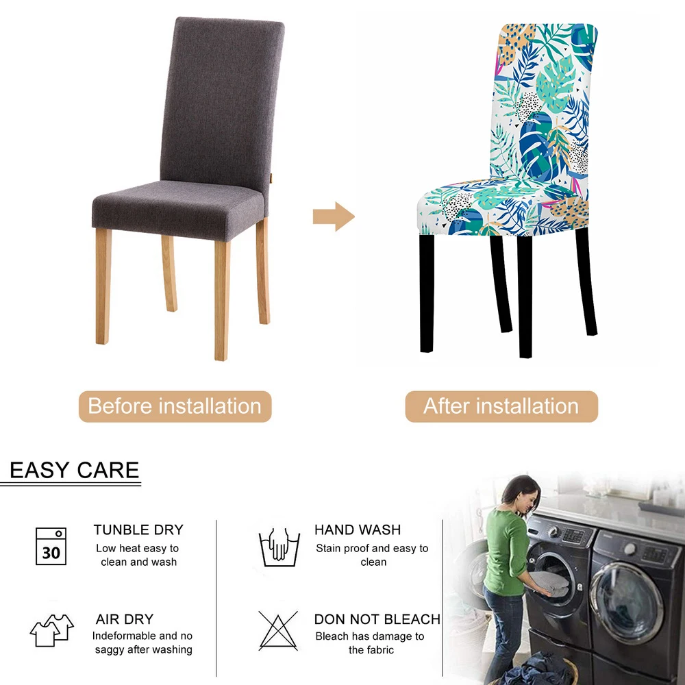 Universal Chair Covers Printed Elastic Stretch Universal Chair Cover Slipcovers For Dining Room Wedding Banquet Hotel