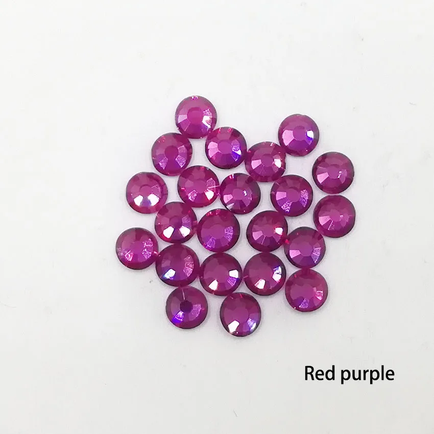 purple red 3,2 мм Стразы для дизайна ногтей с плоской задней поверхностью из 3D стекла AB для ногтей ювелирные украшения для ногтей блестки для украшения кристально чистые розовые золотые серебряные драгоценные камни - Color: purple red