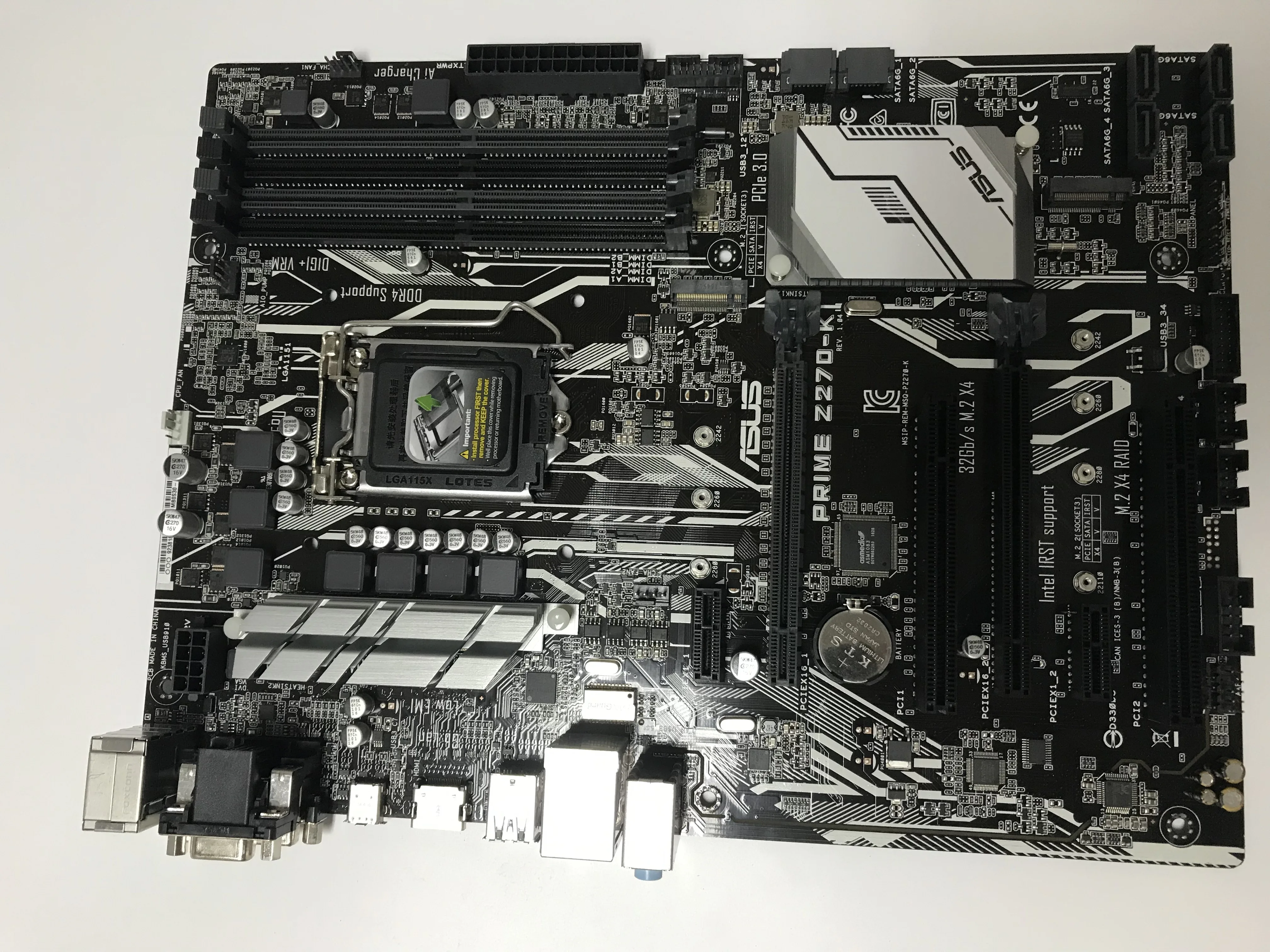 

original motherboard for ASUS PRIME Z270-K LGA 1151 DDR4 64GB USB3.0 USB3.1 I3 I5 I7 CPU M.2 Desktop motherboard