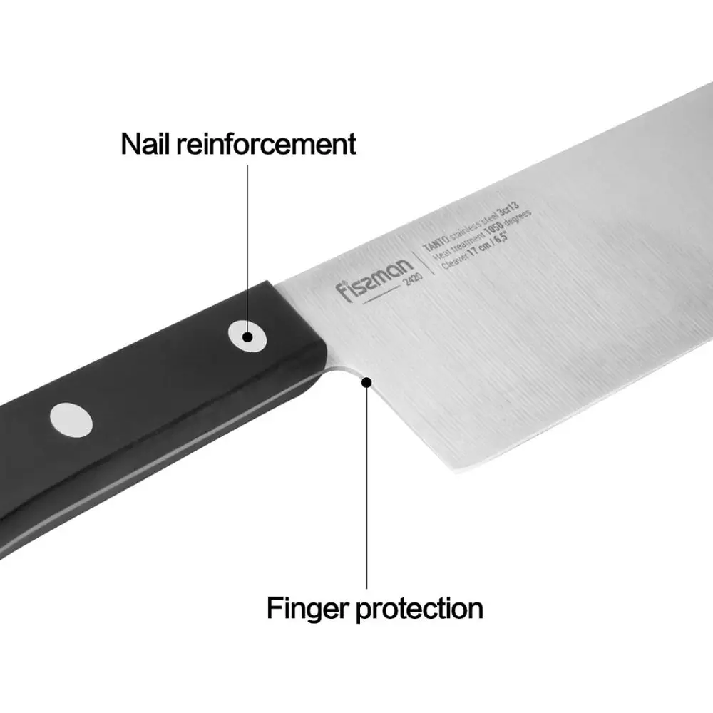 6,5 дюймовый нож-Кливер Fissman, серия Tanto, кухонные ножи из японской стали 3Cr13