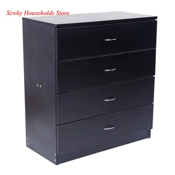 

Simple Modern Bedstand Wood Night Table Living Room Bedside Cabinet Bedroom Nightstand Storage MDF Wood 4-Drawer Dresser