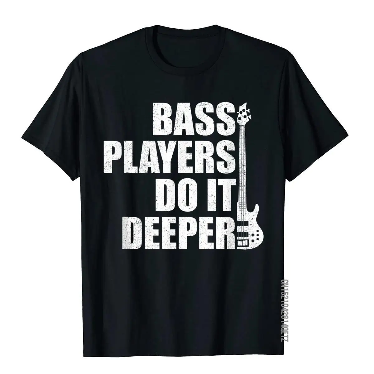 Bass Players Do It Deeper funny bass player T-Shirt__B5617black