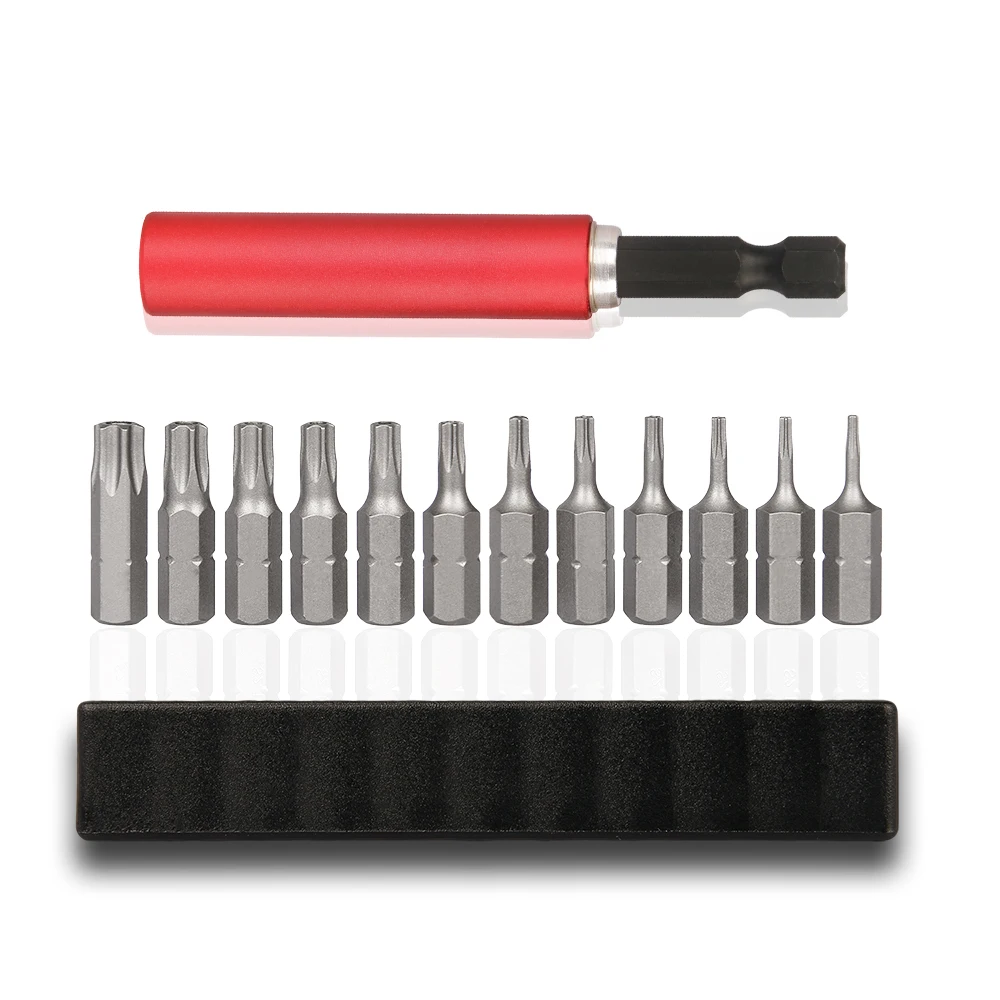 

13pcs Magnetic Torx Screwdriver Bits with Extension Holder Hex 1/4 Screw Driver Telescopic Screw Driver Repair Hand Tool