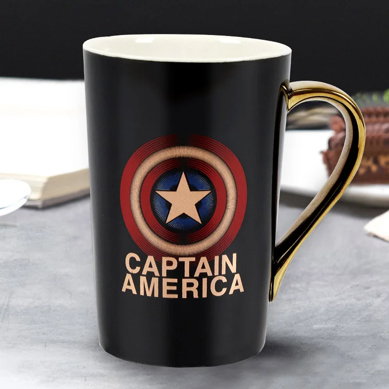 D(350ml) Disney 300 мл Marvel Человек-паук Железный человек новейший стиль керамические чашки кружка молоко кофе кружки друзья подарки студенческие чашки для завтрака - Цвет: D(350ml)