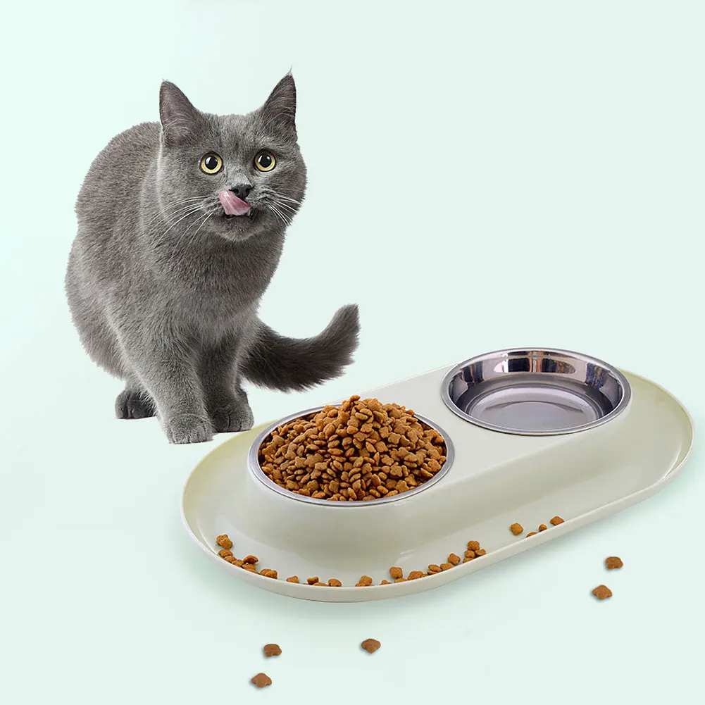 Dog Double Bowl Puppy Food Water Feeder Cute Stainless Steel Pets Drinking Dish Feeder Pets Supplies 1 Dog Double Bowl Puppy Food Water Feeder Cute Stainless Steel Pets Drinking Dish Feeder Pets Supplies 3