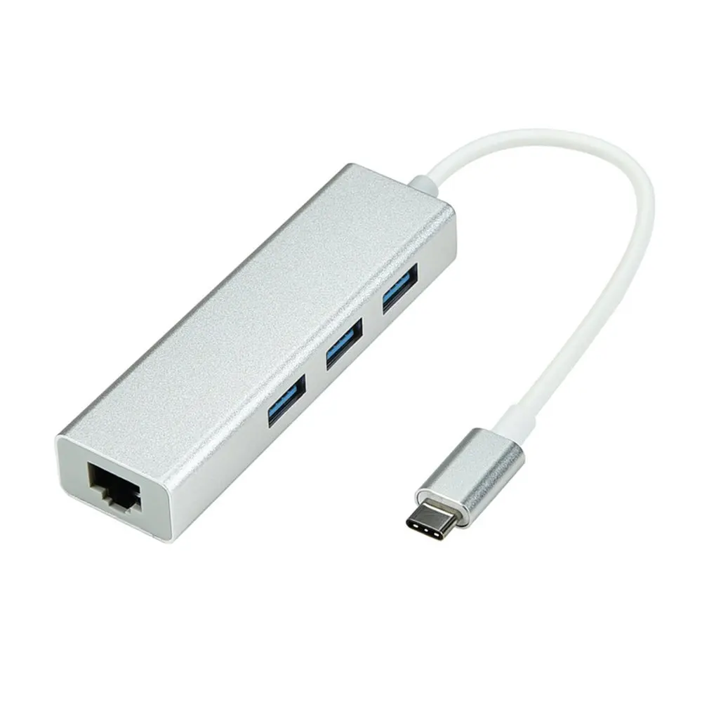 Тип-c USB 3,1 до RJ45 гигабитная LAN + 3,0 концентратор RTL8153 ULC28 чип обновление скорость сетевого соединения практичная