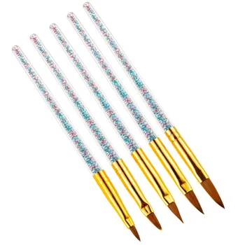 

5 pcs DIY Crystal Handle Drawing Liner Brush Nail Paint Pens for Home
