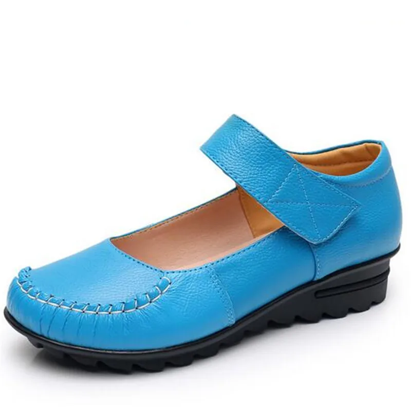 

Hot Promotion 2024 New Genuine Leather Soft Sole Non-slip Shoes Flat Shoes Woman Comfortable Shoes Elegant Fashion Mother Flats