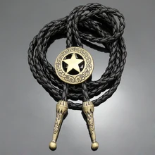 Новое поступление западный юго-западный мужской подарок Техасский Ranger Star Leather Rodeo Bolo Bola Галстук Топ Мода 2 цвета аксессуары
