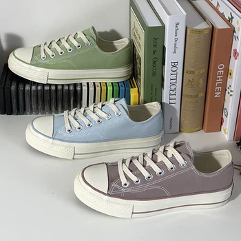 

2020 Summer New Arrivals Women Shoes Sports Schue Canvas Woman Sneakers Vulcanized Women‘s Vulcanize With Rubber Green Blue
