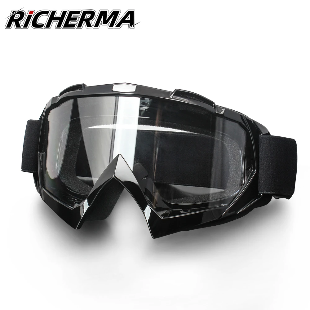 Gafas de Motocross para hombre mujer, lentes transparentes a prueba de viento para casco, gafas de moto de cross moto de de motocicleta| -