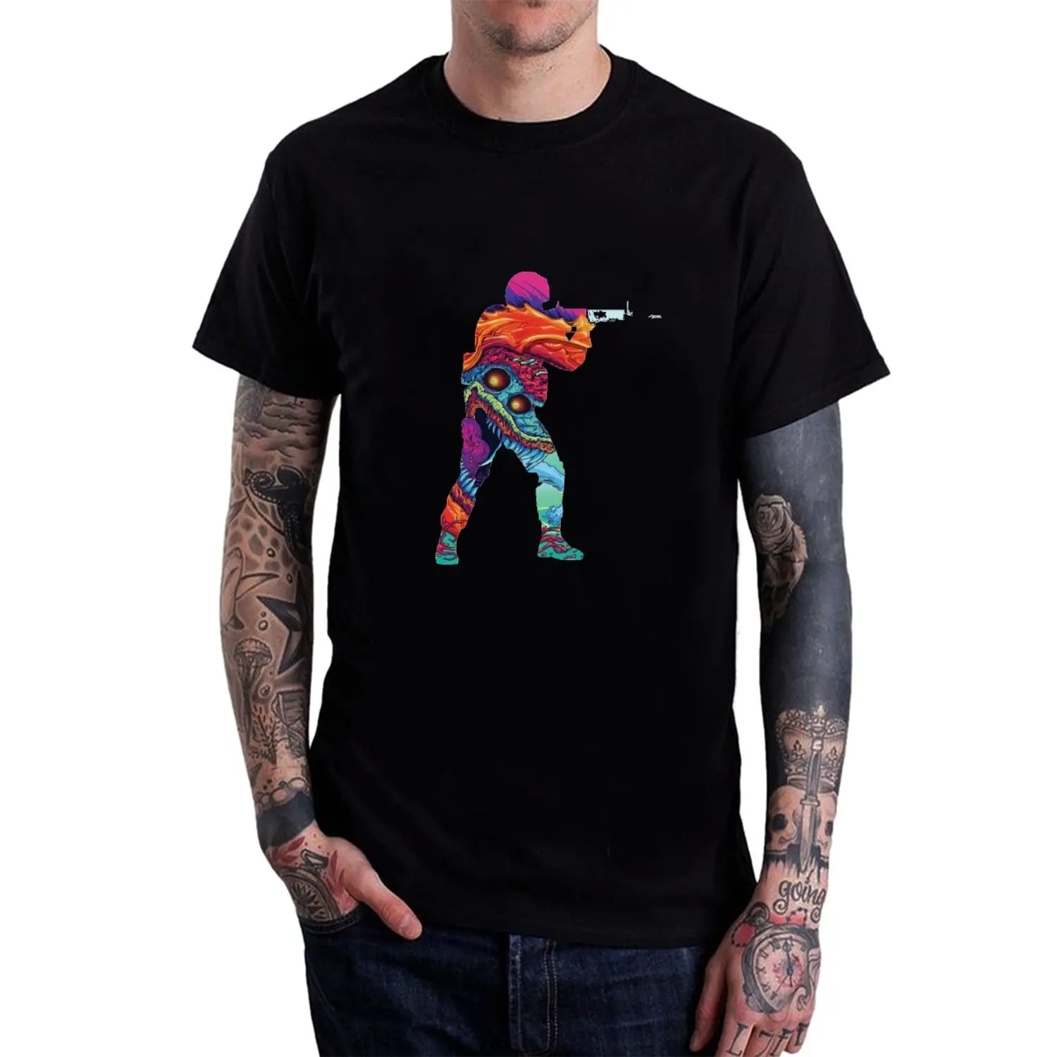 

CSGO Adult Novelty Funny Short Sleeve Cotton T Shirt Solid Color