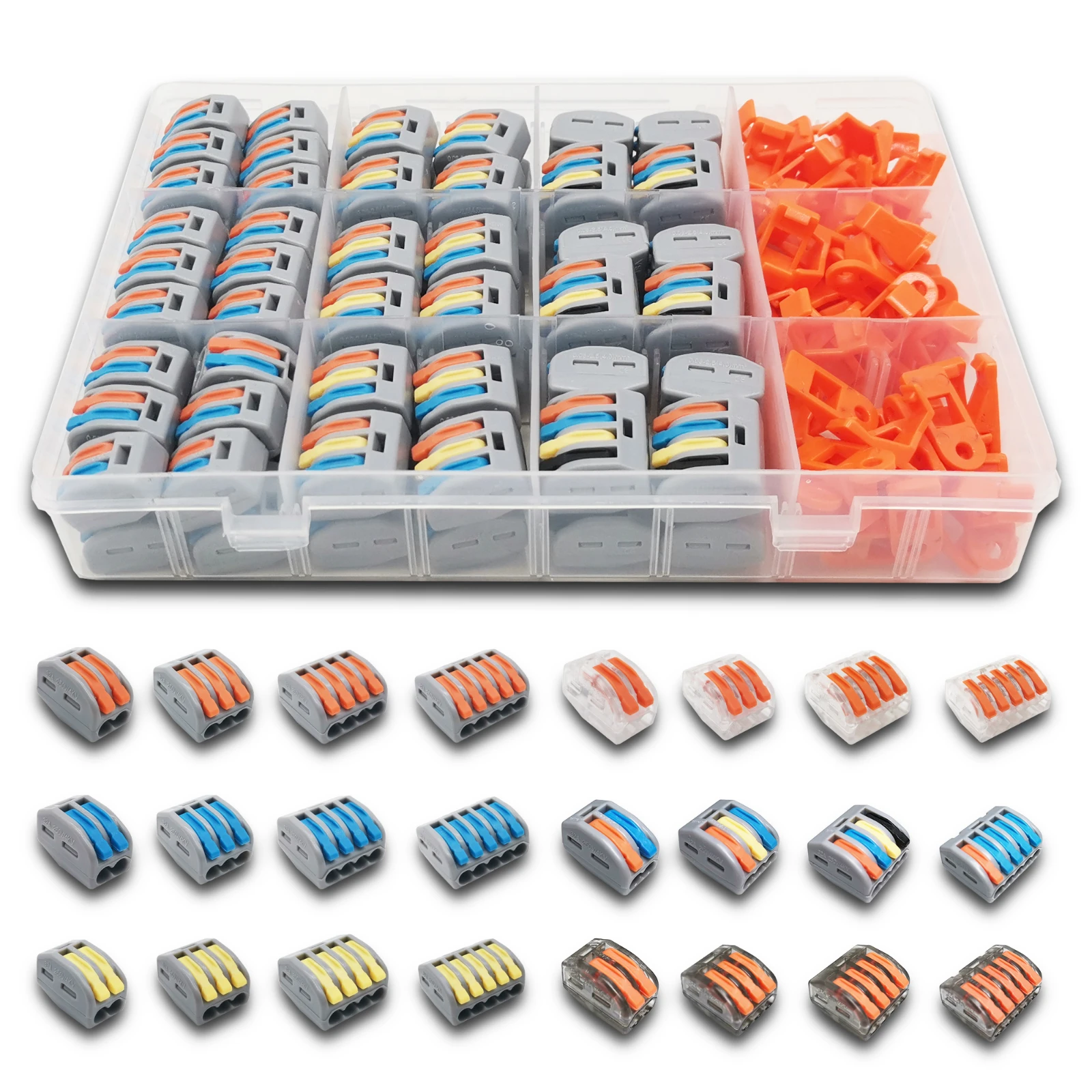 Mini Fast Boxed Wire Connector pin-222 Compact Conductor Spring Wiring Connector Conductor Push-in Terminal Block