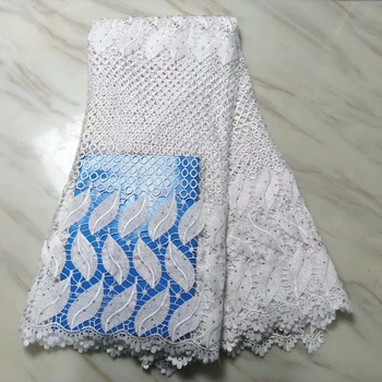 

Latest Guipure Lace Cord Lace Embroiderey Milk Silk Cord Lace Fabric High Quality Nigeria Lace FabricsFor Wedding dress