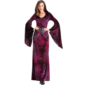

Halloween Props Witch Dress Up Vampire Dress Long Dress Queen Costume Adult Female Witch Stage Costume