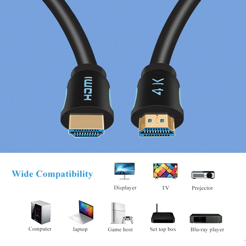 Anmck HDMI кабель 2,0 HDMI к HDMI 3 м 5 м 8 м 10 м 15 м поддержка ARC 3D HDR 4 к 60 Гц Ultra HD для разветвителя переключатель PS4 tv Box проектор