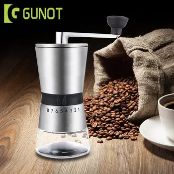 

GUNOT New Manual Coffee Grinde Durable Stainless Steel Hand Crank Grinding Conical Ceramic Coffee Grinder Mill Bean Grinder Tool