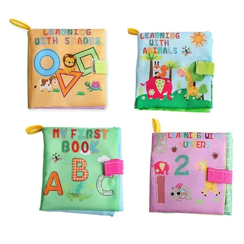 

Fashion non-toxic soft baby early education development squeak cloth book durable fabric Activity Book Random style