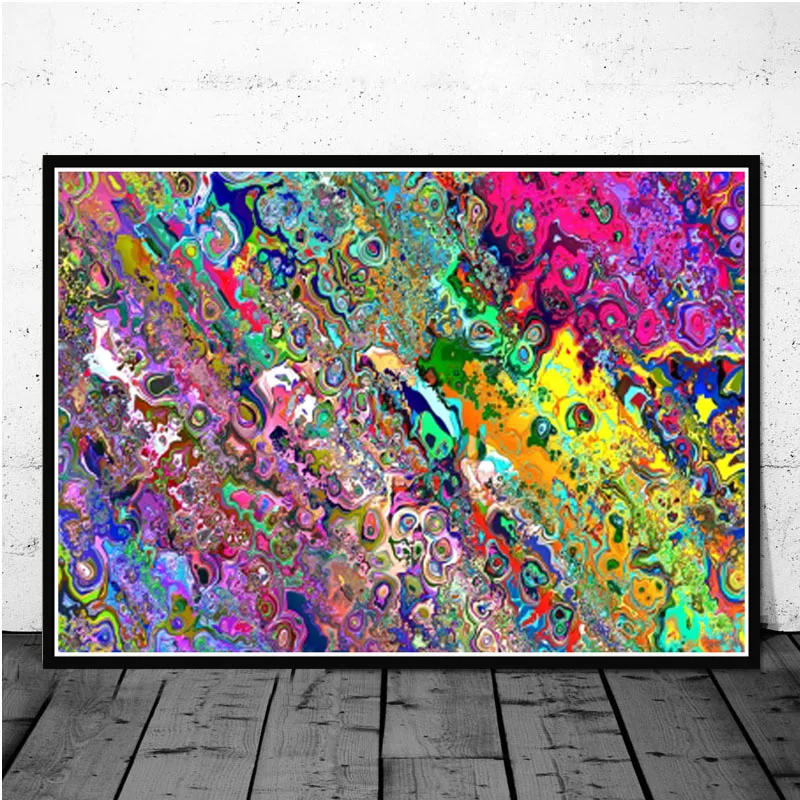 Абстрактная кислота Lsd акриловая живопись Psychedelic Blacklight плакат с грибами печатает картинка на холсте на стену Картина гостиная домашний декор - Цвет: Светло-серый