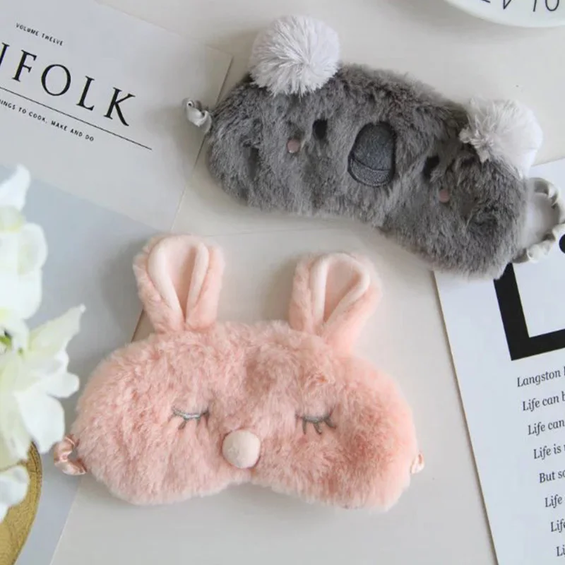 Rabbit Маска для сна, милая плюшевая маска для глаз, детская маска для сна, мультяшная маска для отдыха в путешествии, повязка для глаз, повязка на глаза для сна, повязка для сна - Цвет: Rabbit