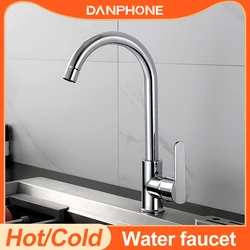 DANPHONE Hot And Cold Kitchen Faucet Single Hole Spout Kitchen Sink Faucet Dual Mode Stainless Steel Black Faucet