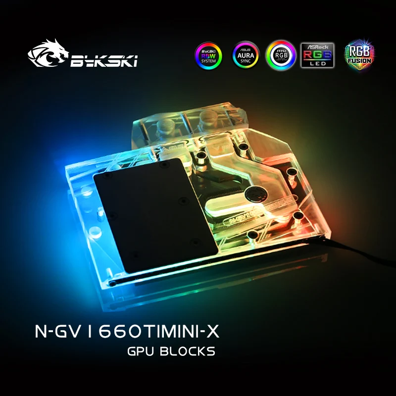 Bykski N GV1660TIMINI X полный охват блок GPU воды для VGA Gigabyte RTX1660TI мини ITX OC/2060 Windforce Графика