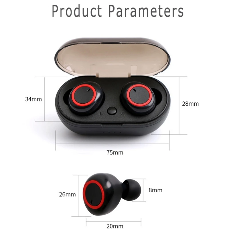 M2 TWS Bluetooth 5 0 Earphone Press Control Wireless Headphones Bass Headset for Xiaomi iPhone Phone Moblie Earbuds