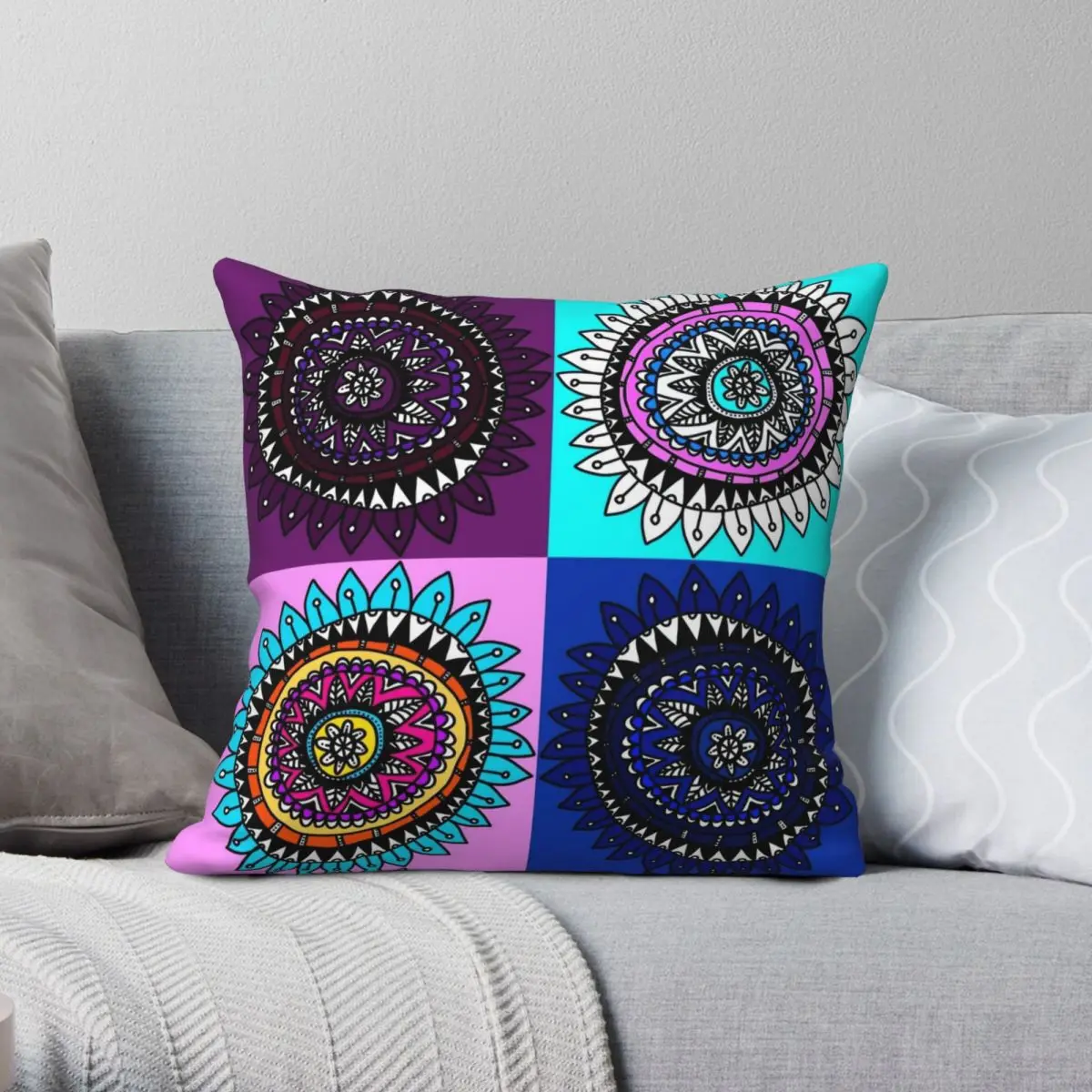 

Sunflower Party Square Pillowcase Polyester Linen Velvet Pattern Zip Decor Throw Pillow Case Bed Cushion Cover